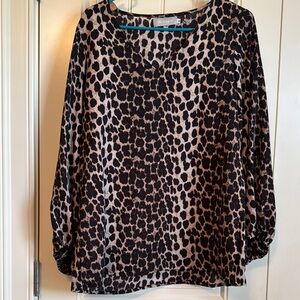 Black and Tan Animal Print Blouse